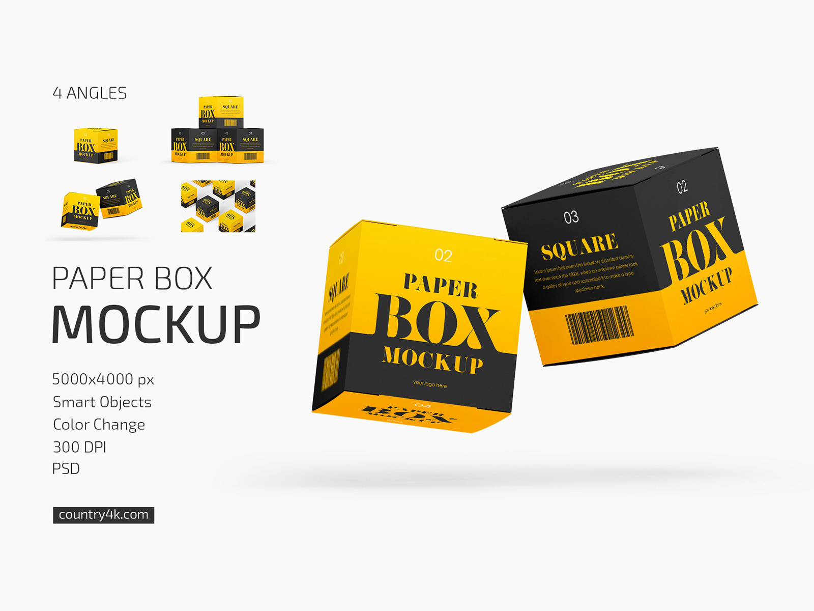 Paper Box Mockup Set by Country4k on Dribbble