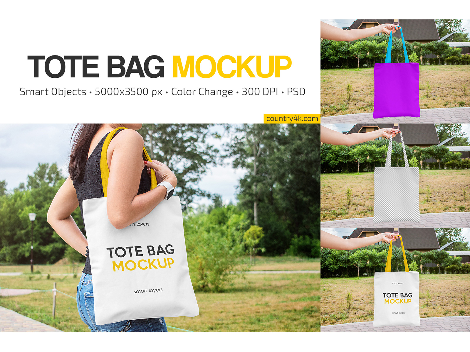 Tote Bag Mockup Set by Country4k on Dribbble