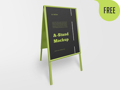 Free Outdoor Advertising A-Stand Mockup a stand advertising announcement banner billboard board communication display flyer free freebie logo mockup outdoor poster stand