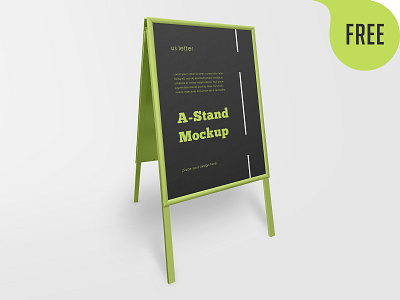 Free Outdoor Advertising A-Stand Mockup