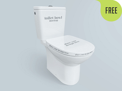 Free Toilet Bowl Mockup bath bathroom ceramic closed domestic free freebie furniture household hygiene logo mockup privacy sanitary seat toilet toilet bowl wc