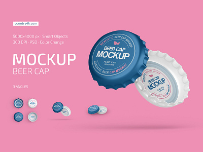 Beer Cap Mockup Set