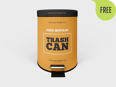 Free Trash Can Mockup basket bin can container free freebie mockup waste