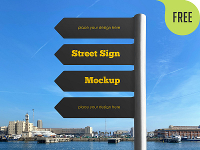 Free Street Sign Mockup free freebie mockup sea