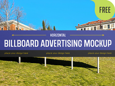 Free Horizontal Billboard Advertising Mockup