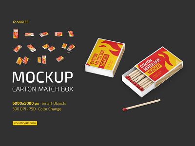 Carton Match Box Mockup Set mockups