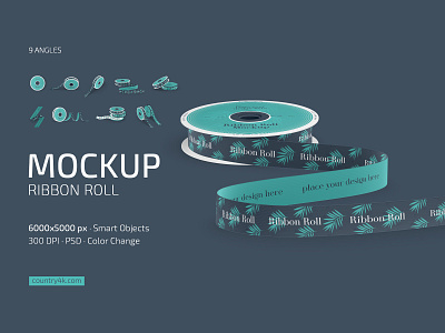 Ribbon Roll Mockup Set template