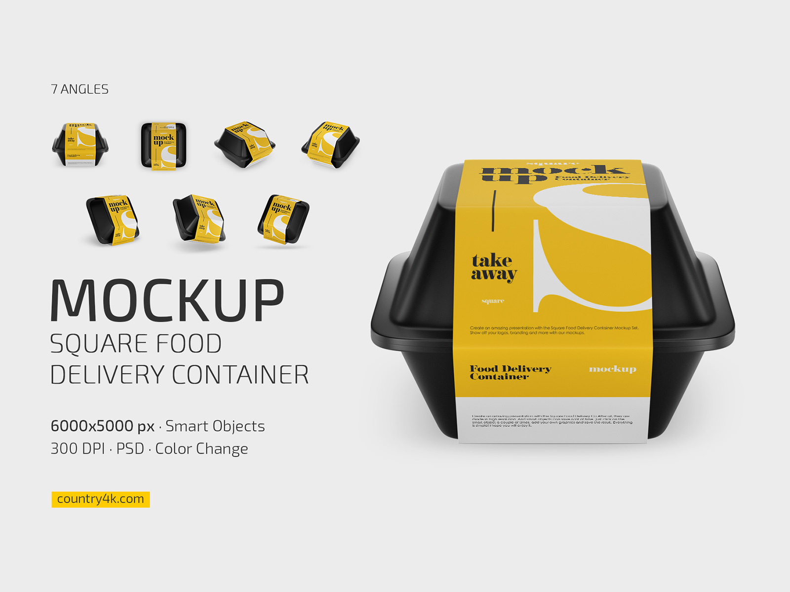 Square Food Delivery Container Mockup Set by Country4k on Dribbble