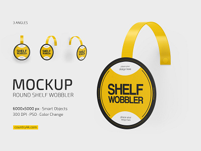 Round Shelf Wobbler Mockup Set mockups shopping