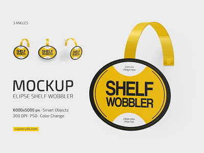 Elipse Shelf Wobbler Mockup Set mockups stock