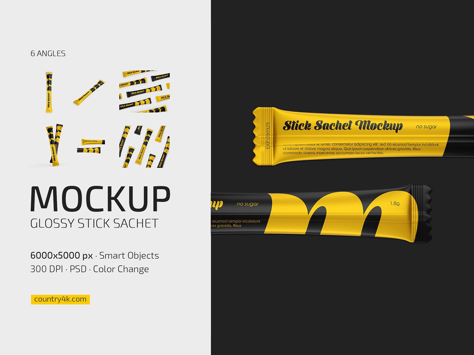 Glossy Stick Sachet Mockup Set by Country4k on Dribbble