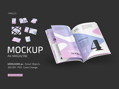 A4 Magazine Mockup Set mockup