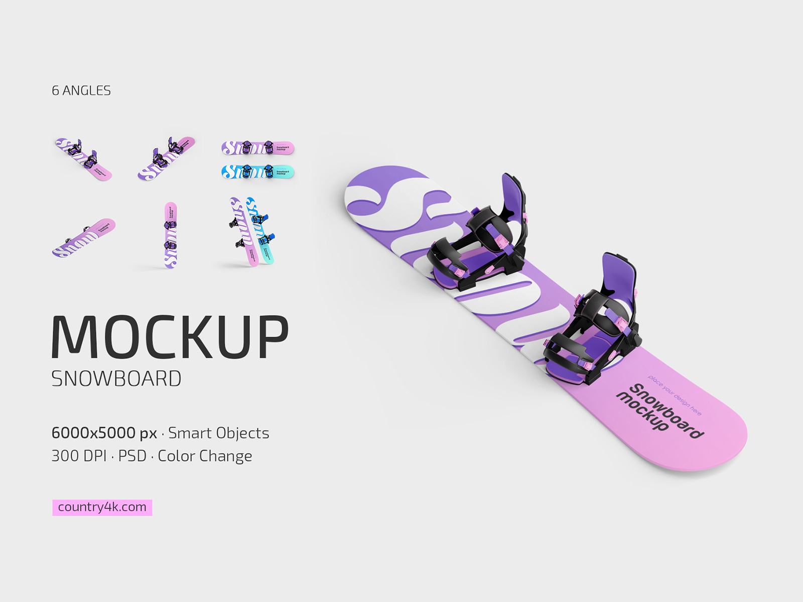 Snowboard Mockup Set by Country4k on Dribbble