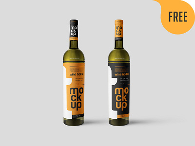 Free Wine Bottle Mockup free freebie mockups