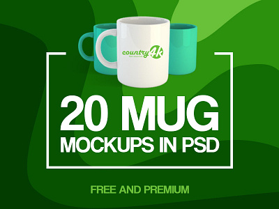 20 Free and Premium Mug MockUps in PSD branding coffee corporate cup drink free identity mockup mug product psd tea