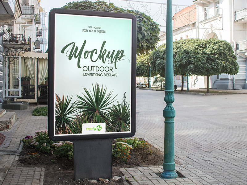 Download 2 Free Outdoor Advertising Displays PSD MockUps in 4k by Country4k on Dribbble