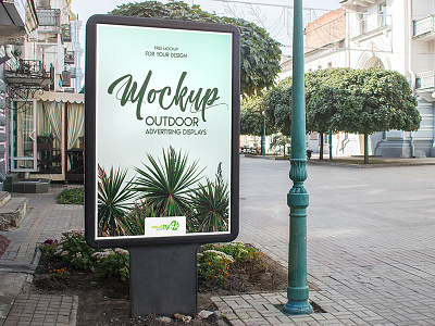 2 Free Outdoor Advertising Displays PSD MockUps in 4k