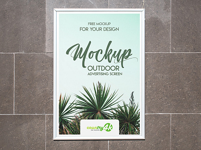 2 Free Outdoor Advertising Screens MockUps in 4k ad advertising afisha flyer free mockup mockups outdoor poster product psd screen