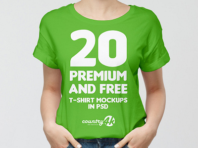 20 Premium and Free Photo-Realistic T-shirt MockUps in PSD