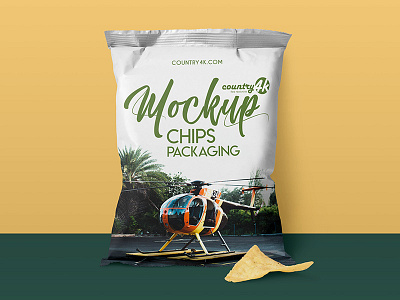 Free Chips Packaging MockUp in 4k chips foil food free mockup mockups pack package packaging product psd snack