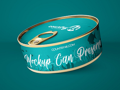 2 Free Can Preserve PSD MockUps in 4k can can mockup conservation fish food free metallic mockup preserve preserve can product psd