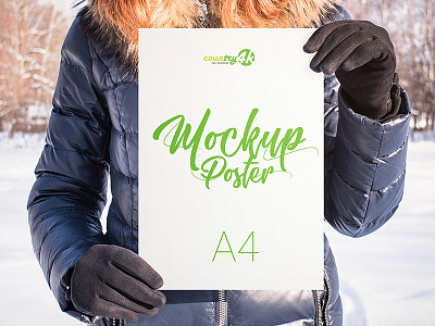 4 Free Poster Holding PSD MockUps in 4k