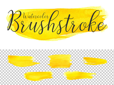 Free Yellow Watercolor Brushstroke Transparent PNG Pack brush design draw free line paint stroke texture watercolor watercolor brushes yellow