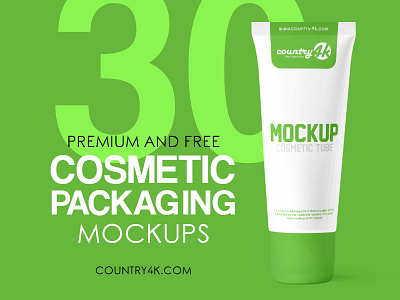 30 Premium and Free Cosmetic Packaging PSD MockUps bottle cosmetic foam free mockup mockups packaging product psd shampoo soap tube