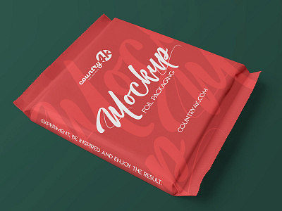 Free Foil Packaging PSD MockUp in 4k bar box candy fast food foil food free freebie glossy mockup packaging psd