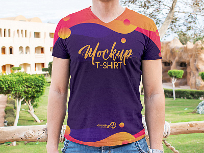 Free V-neck T-Shirt PSD MockUp in 4k