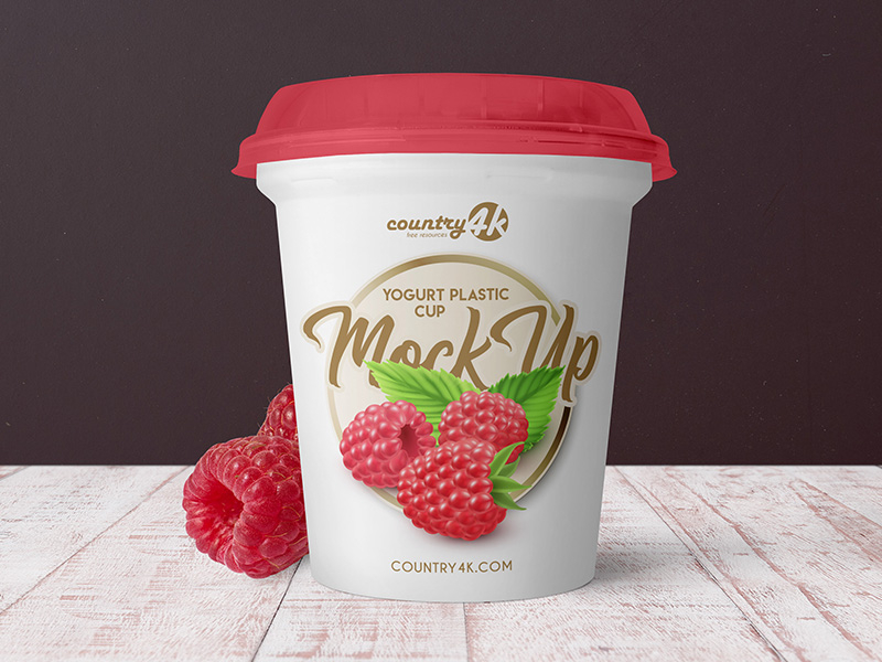 Download Free Yogurt Plastic Cup Psd Mockup In 4k By Country4k On Dribbble