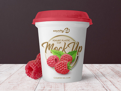 Free Yogurt Plastic Cup PSD MockUp in 4k cup dessert diet food free health lactose milk mockup plastic yoghurt yogurt
