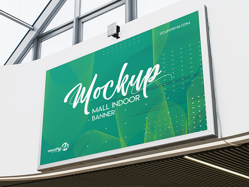 Download 3 Free Mall Indoor Banner PSD MockUps in 4k by Country4k on Dribbble