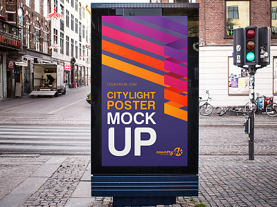 Free Citylight Poster PSD MockUp in 4k advertising afisha banner city citylight free freebie mockup outdoor poster presentation street