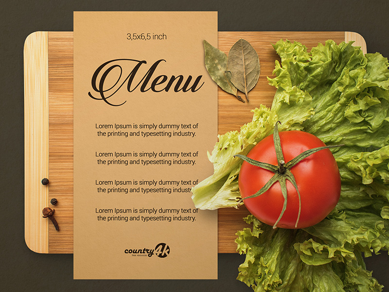 Download Free Restaurant Menu PSD MockUp in 4k by Country4k on Dribbble