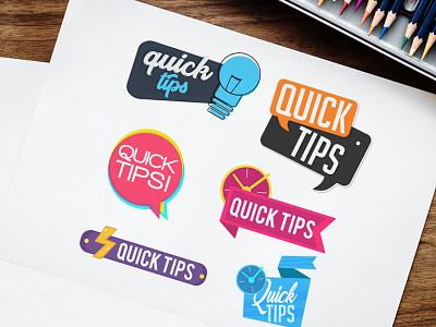 Free Quick Tips Banner Vector Set advisor banner download free idea illustration illustrator label modern quick tips think vector