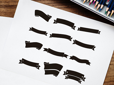 Free Black Ribbons Vector Set