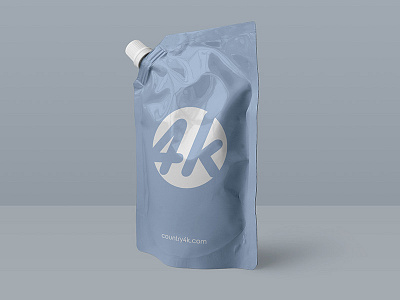 Free Doypack Foil Bag PSD MockUp in 4k bag doypack flex foil food free mockup package pouch product psd sauce