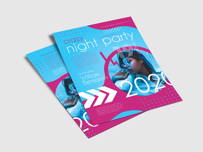 Free Crazy Night Party PSD Flyer Template guest dj event party us letter poster flyers flyer design freebie product psd free
