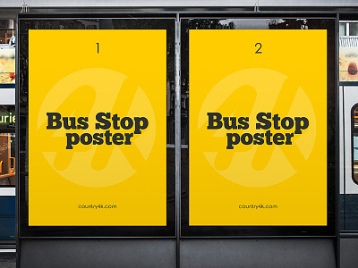 Free Bus Stop Poster v02 PSD MockUp in 4k
