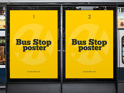 Free Bus Stop Poster v02 PSD MockUp in 4k