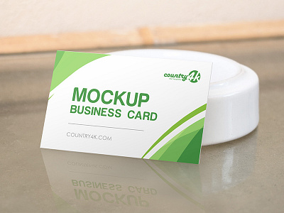 Free Business Card on the Table PSD MockUp in 4k ashtray business card design free freebie glass logo mockup paper presentation reflection table