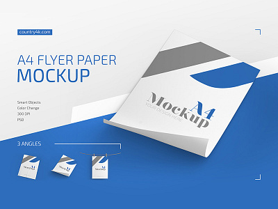 A4 Flyer Paper Mockup Set