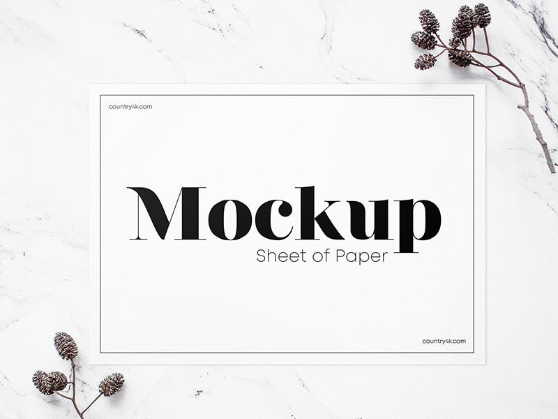 Download Free Sheet Of Paper Psd Mockups In 4k By Country4k On Dribbble PSD Mockup Templates