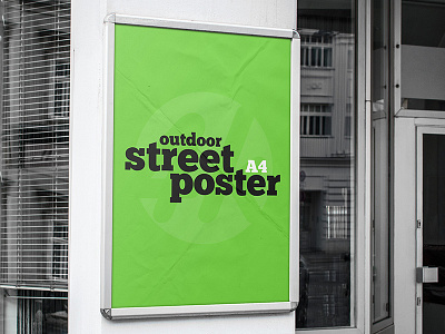 Free Street Poster V02 PSD MockUp in 4k advertising banner flyer free freebie logo mockup outdoor poster presentation psd street