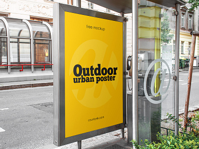 Free Outdoor Urban Poster PSD MockUp in 4k
