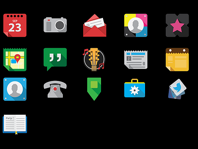 A bunch of Google inspired vector icons.