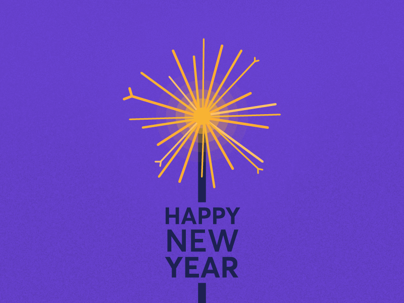 Happy New Year from Quandoo 2019 animated design fireworks gif illustration new year sparkler sparkles vector