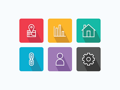 Dashboard Links color dashboard flat home icons illustration links map popular settings stats users