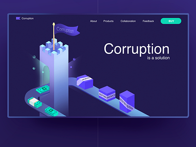 Corruption | Landing page for fun design illustration ui ux web website